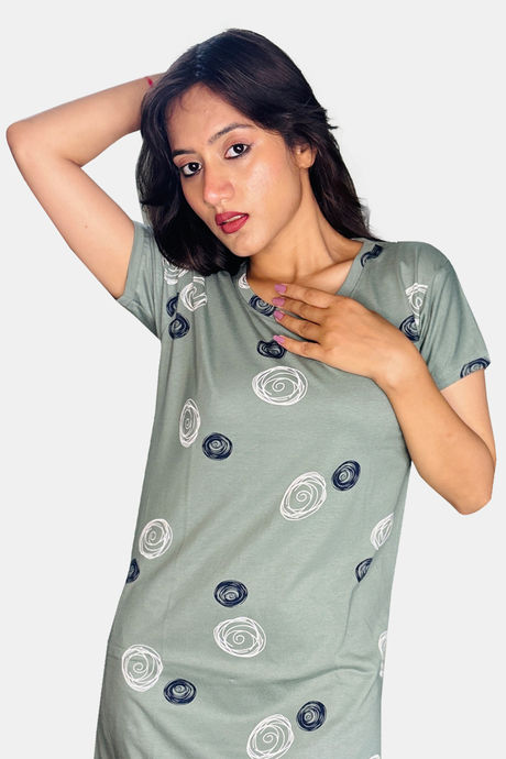 Sweetmoon Long T Shirt Nightdress - Green — image 5